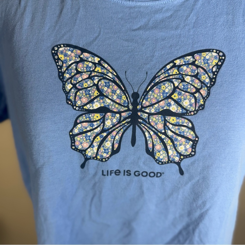 Life Is Good Blue Tee Women’s Size XL Crewneck Short Sleeves 100% Cotton - Picture 2 of 7